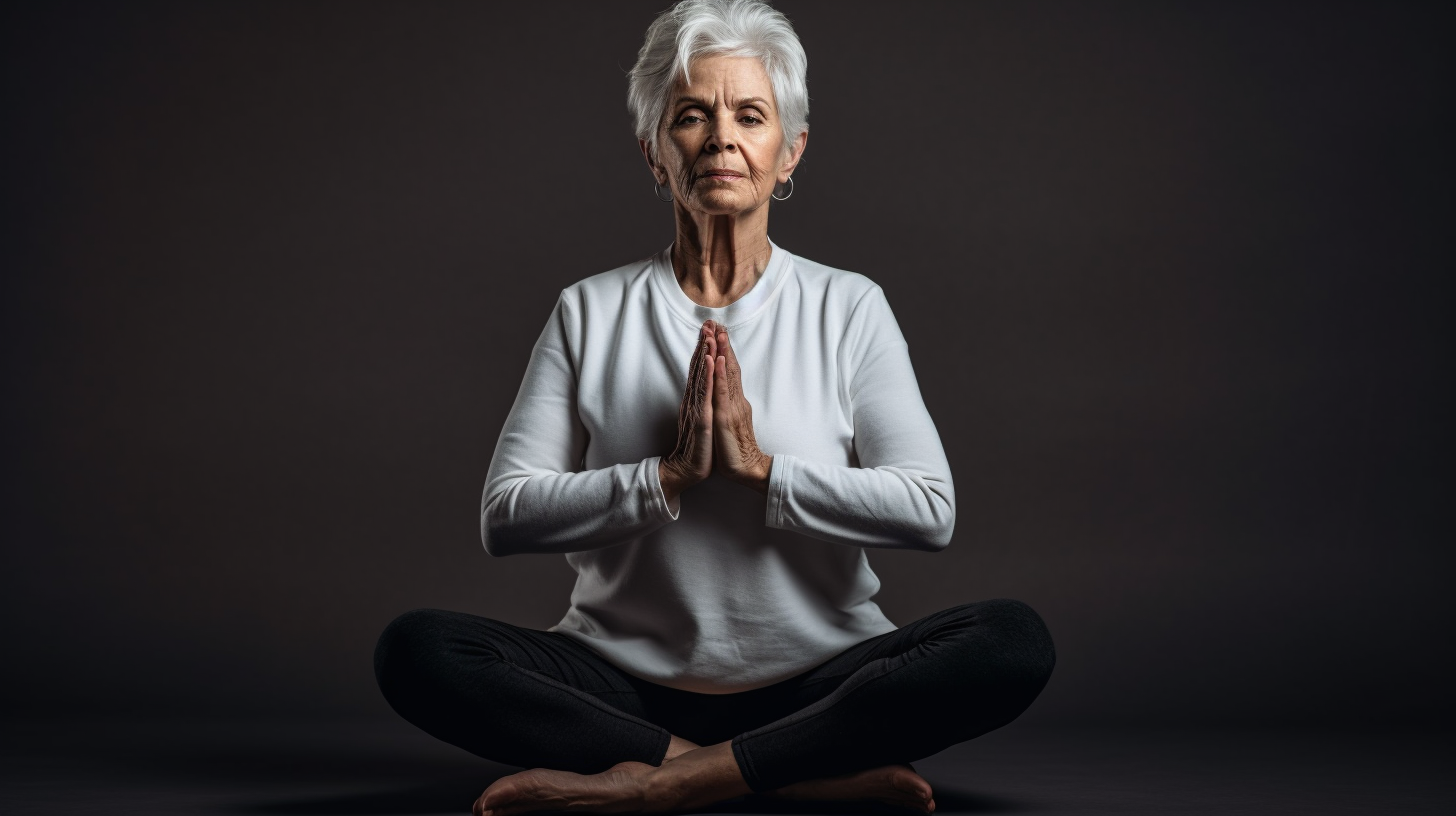 women over 50 performing yoga