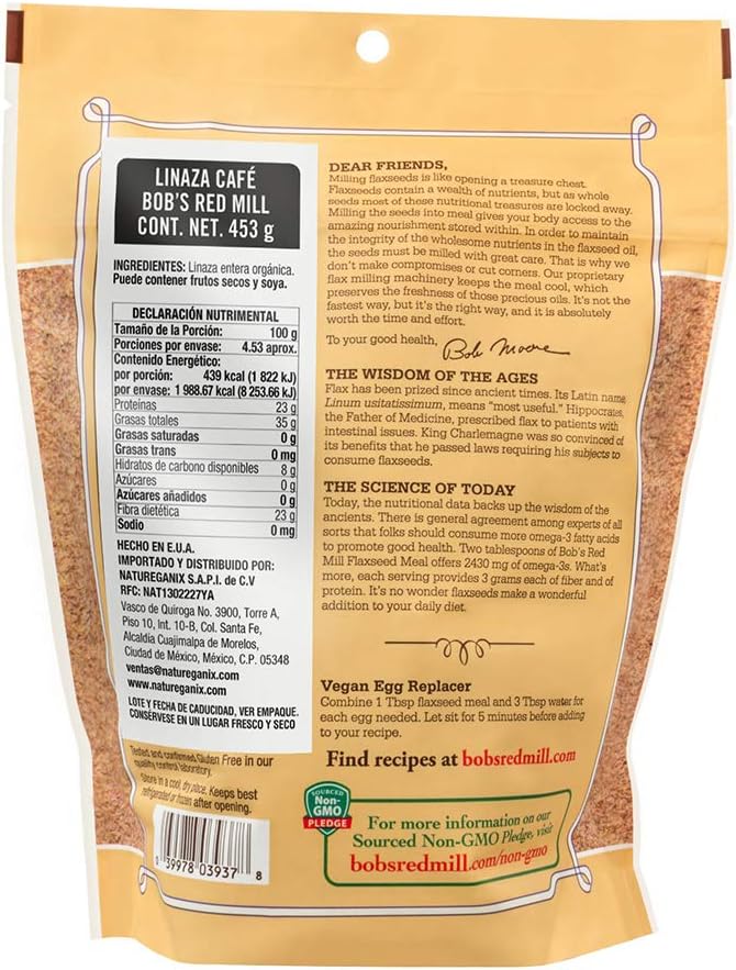 Bobs Red Mill Organic Brown Flaxseed Meal, 16 Ounce