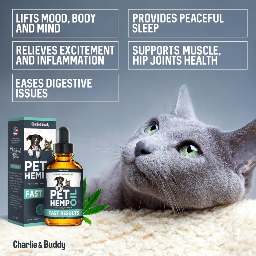 Charlie  Buddy Hеmp Оil Dogs Cats - Helps Pets with Аnxiеty, Pаin, Strеss, Slееp, Аrthritis, Sеizures Rеlief - Нiр Jоint Hеalth - Cаlming Trеats