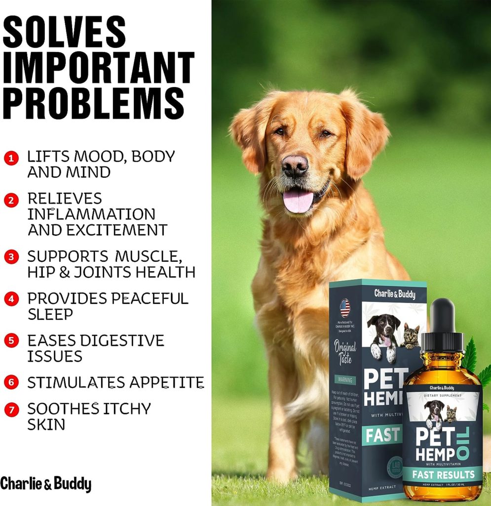 Charlie  Buddy Hеmp Оil Dogs Cats - Helps Pets with Аnxiеty, Pаin, Strеss, Slееp, Аrthritis, Sеizures Rеlief - Нiр Jоint Hеalth - Cаlming Trеats