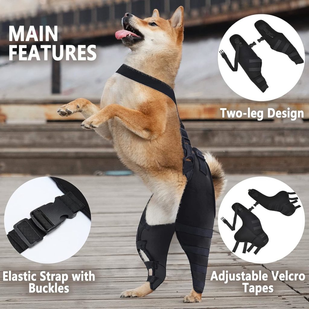 MewMewLand Dog Knee Braces, ACL, CCL, Extra Support for Pain Arthritis, Dog ACL Brace Hind Legs, Black Small