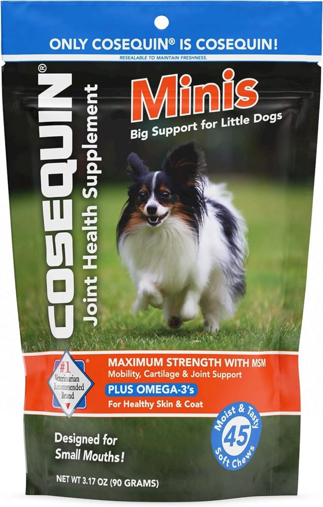 Nutramax Cosequin Minis Maximum Strength Joint Health Supplement - With Glucosamine, Chondroitin, MSM, and Omega-3s, 45 Soft Chews