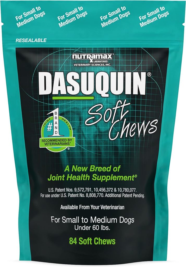 Nutramax Dasuquin Joint Health Supplement for Small to Medium Dogs - With Glucosamine, Chondroitin, ASU, Boswellia Serrata Extract, Green Tea Extract, 84 Soft Chews