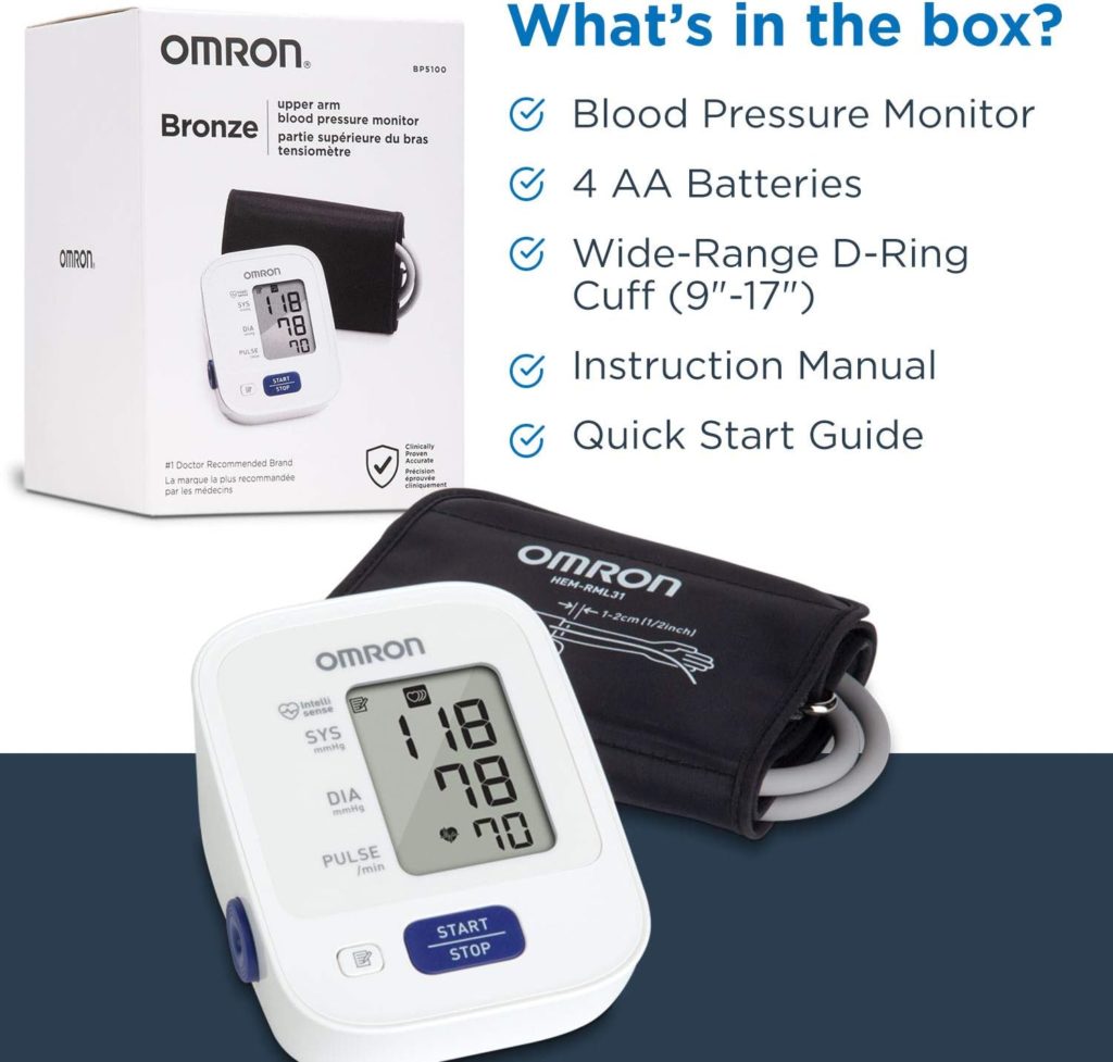 OMRON Bronze Blood Pressure Monitor, Upper Arm Cuff, Digital Blood Pressure Machine, Stores Up To 14 Readings