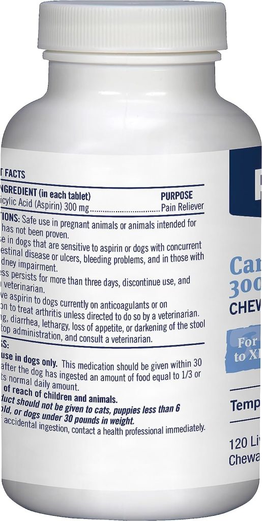 PetArmor Aspirin for Large Dogs, Fast Pain Relief, Liver Flavor, 120 Tablets