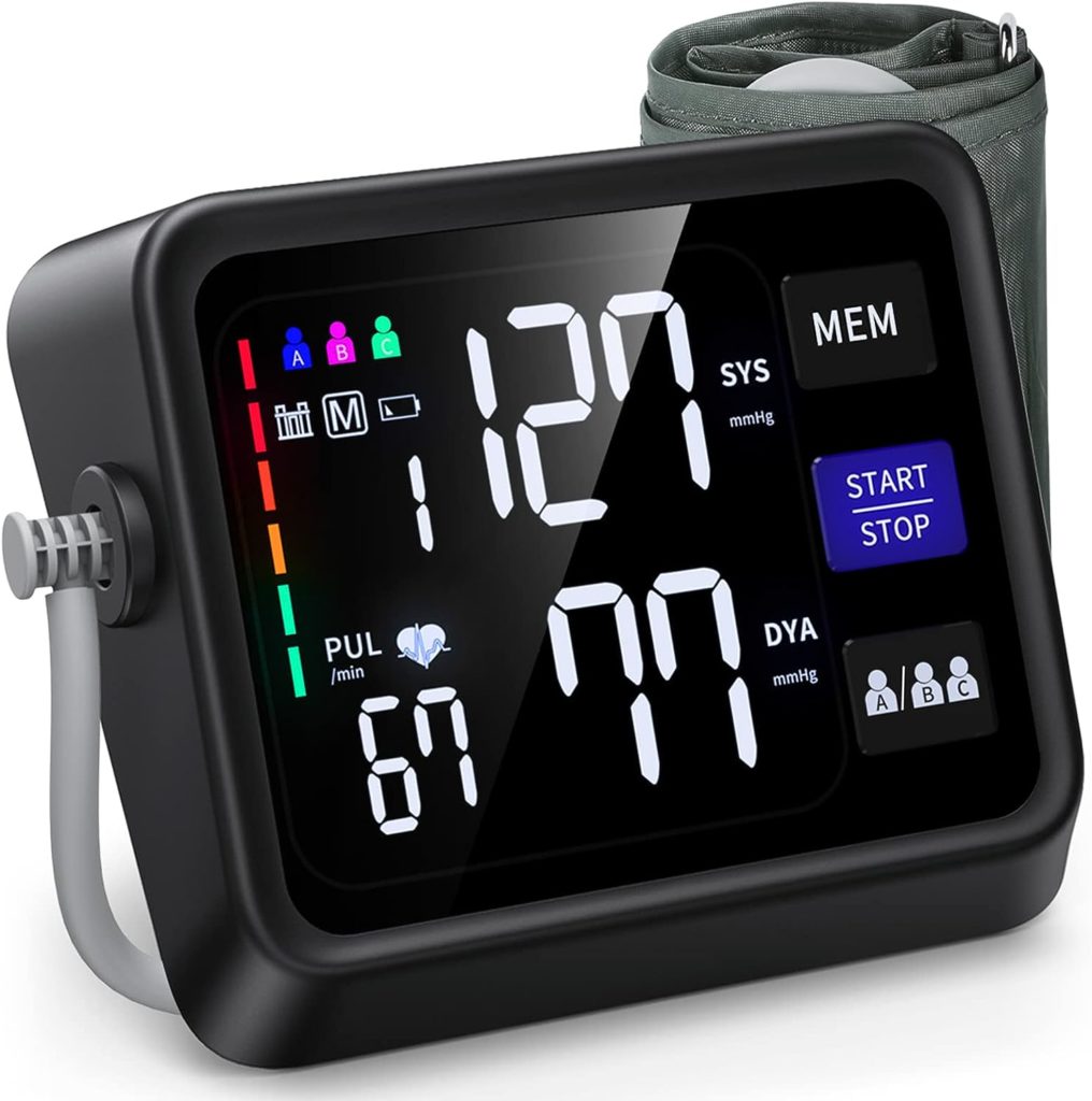 VERWINT Automatic Blood Pressure Machine Upper Arm with Large Backlit Display, Accurate Digital BP Monitor with Adjustable Cuff 8.7-16.5, 3x199 Sets Memory, Include Batteries and Type C Cable