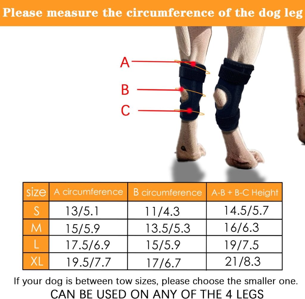 KEDAO Dog Leg Brace for Front Back Rear Hock  Ankle, Dog Leg Brace with Spring Strips Wraps, Compression Brace for Torn ACL Wound Care and Loss of Stability from Arthritis 1 Pair M