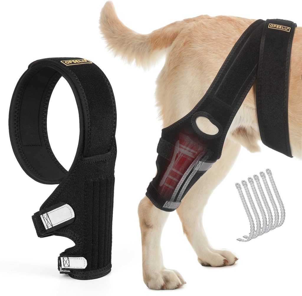 OPSELU Knee Brace for Dogs ACL with Side Stabilizers,Knee Cap Dislocation, Arthritis - Keeps The Joint Warm and Stable - Extra Support - Reduces Pain and Inflammation(S)