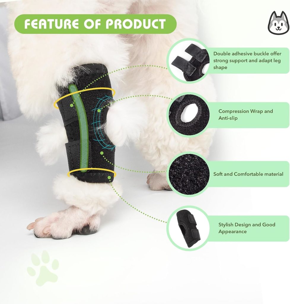 Xpetkit Dog Leg Braces for Back Leg, Dog Knee Brace Compression Support for Dog Joints and Legs, for Injury and Sprain Protection, Wound Care and Arthrit Stability (Middle)