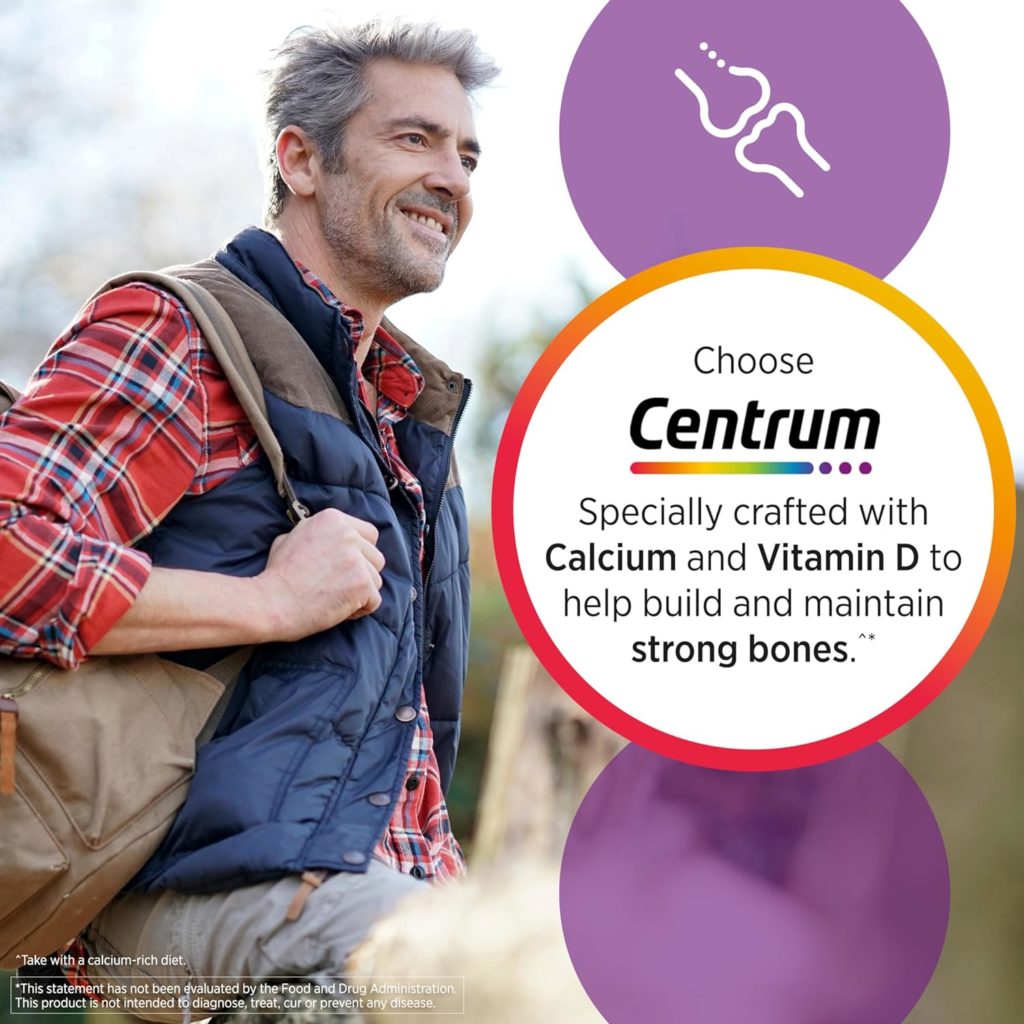 Centrum Multivitamin for Men, Multivitamin/Multimineral Supplement with Vitamin D3, B Vitamins and Antioxidants, Gluten Free, Non-GMO Ingredients - 250 Count