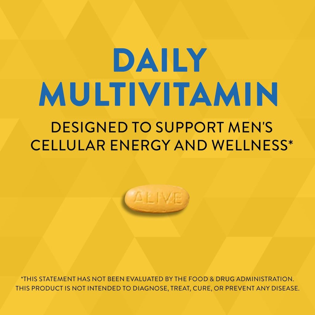 Natures Way Alive! Men’s Energy Multivitamin Supports Healthy Aging* Supports Cellular Energy* B-Vitamins Gluten-Free 50 Tablets