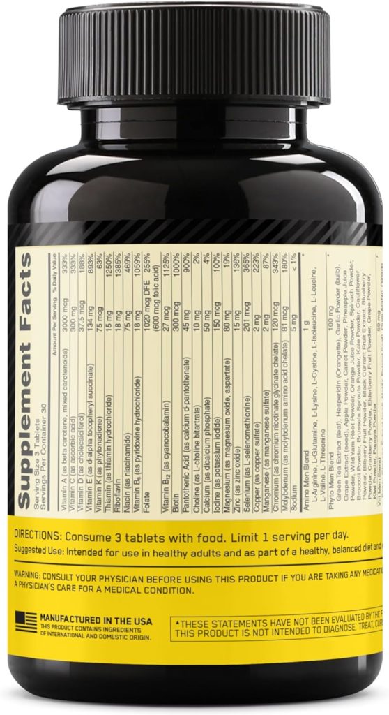 Optimum Nutrition Opti-Men, Vitamin C, Zinc and Vitamin D, E, B12 for Immune Support Mens Daily Multivitamin Supplement, 90 Count (Packaging May Vary)