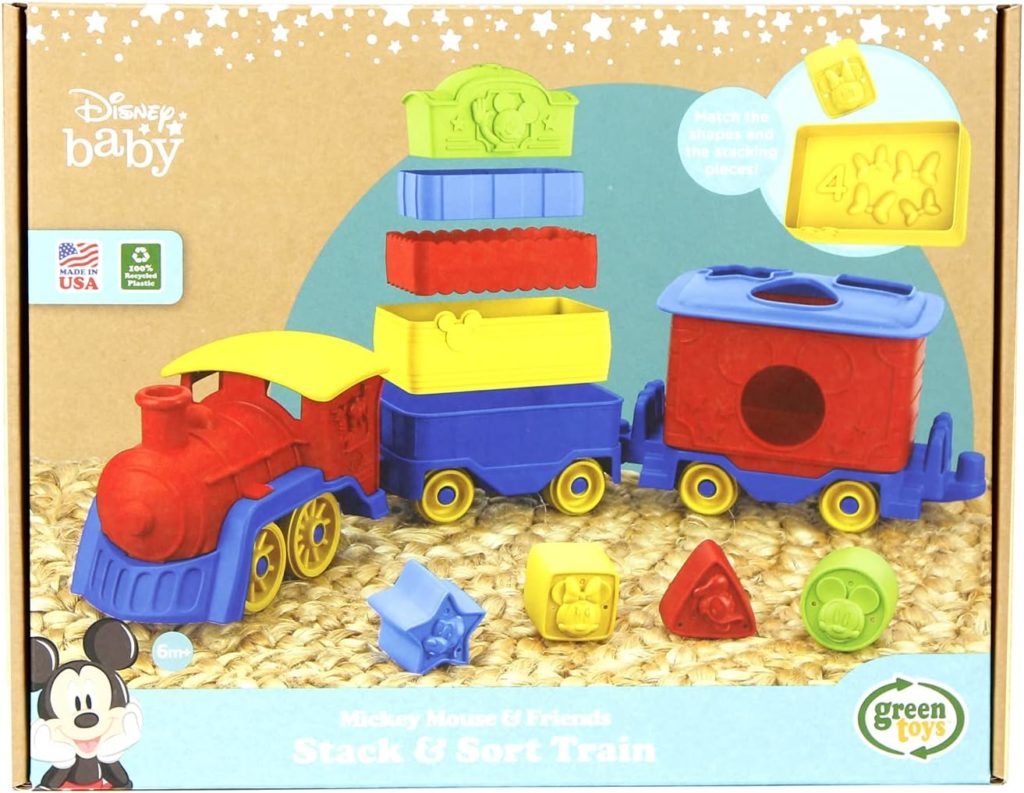 Green Toys Mickey Mouse  Friends Stack  Sort Train